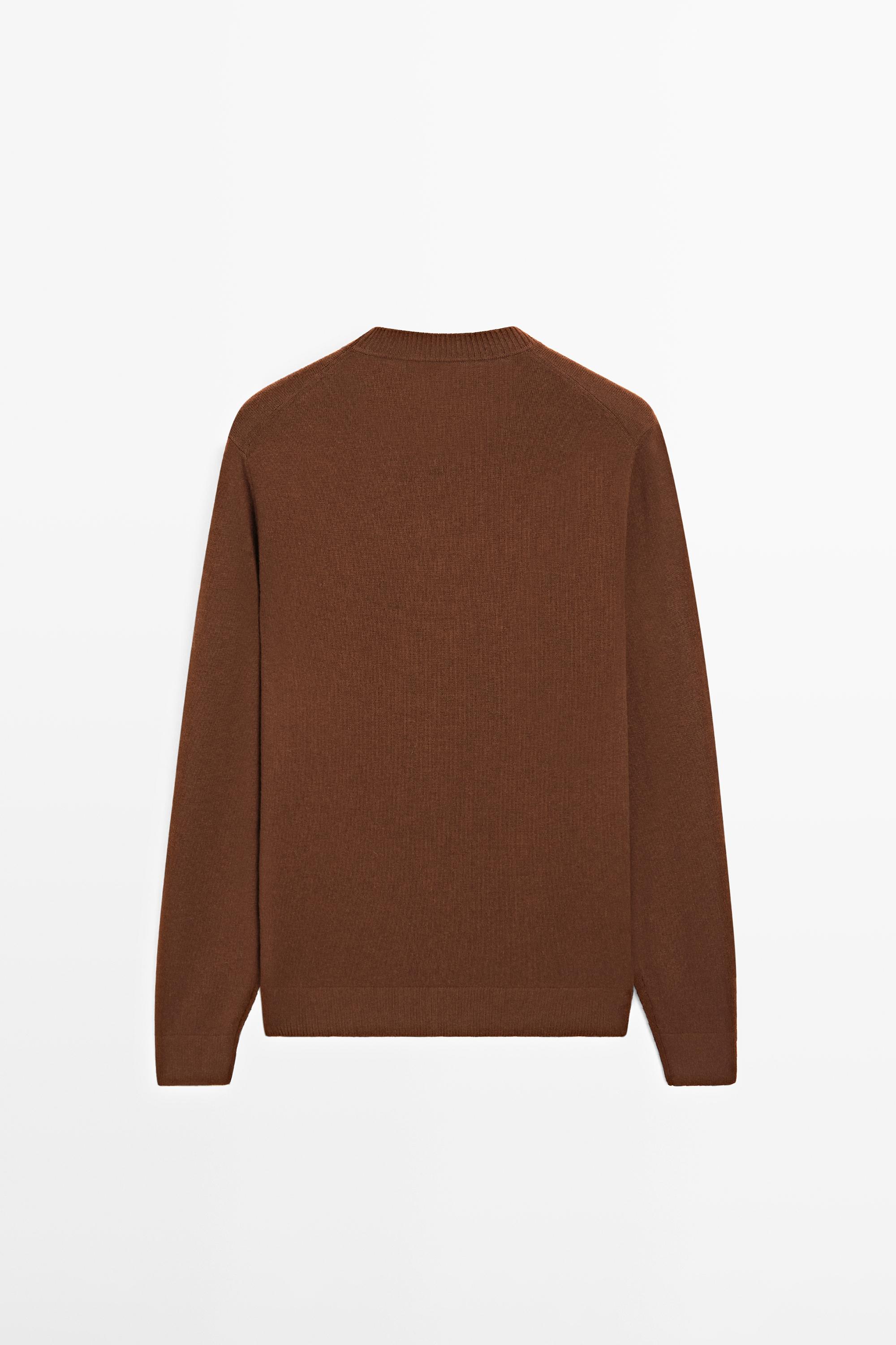 Pull maille col rond coton et laine
